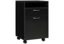 HOMCOM Rollcontainer Aktenschrank Schwarz mit Schublade und Rollen Bild 1