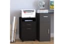 HOMCOM Rollcontainer Aktenschrank Schwarz mit Schublade und Rollen Bild 2