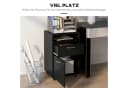 HOMCOM Rollcontainer Aktenschrank Schwarz mit Schublade und Rollen Bild 4