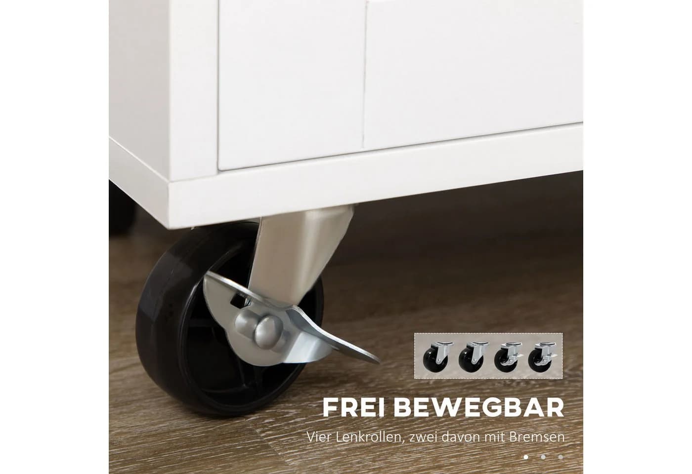 HOMCOM Servierwagen Küchenwagen Weiß mit Gewürzregal - Bild 5