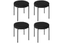 HOMCOM Stapelhocker 4er Set Samt Schwarz Esszimmer Bild 1
