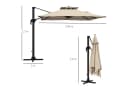Outsunny Ampelschirm Sonnenschirm 360° schwenkbar Khaki Aluminium Bild 3