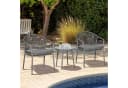 Outsunny Bistroset 3-tlg. Grau Stahl PE-Rattan mit Kissen Bild 2
