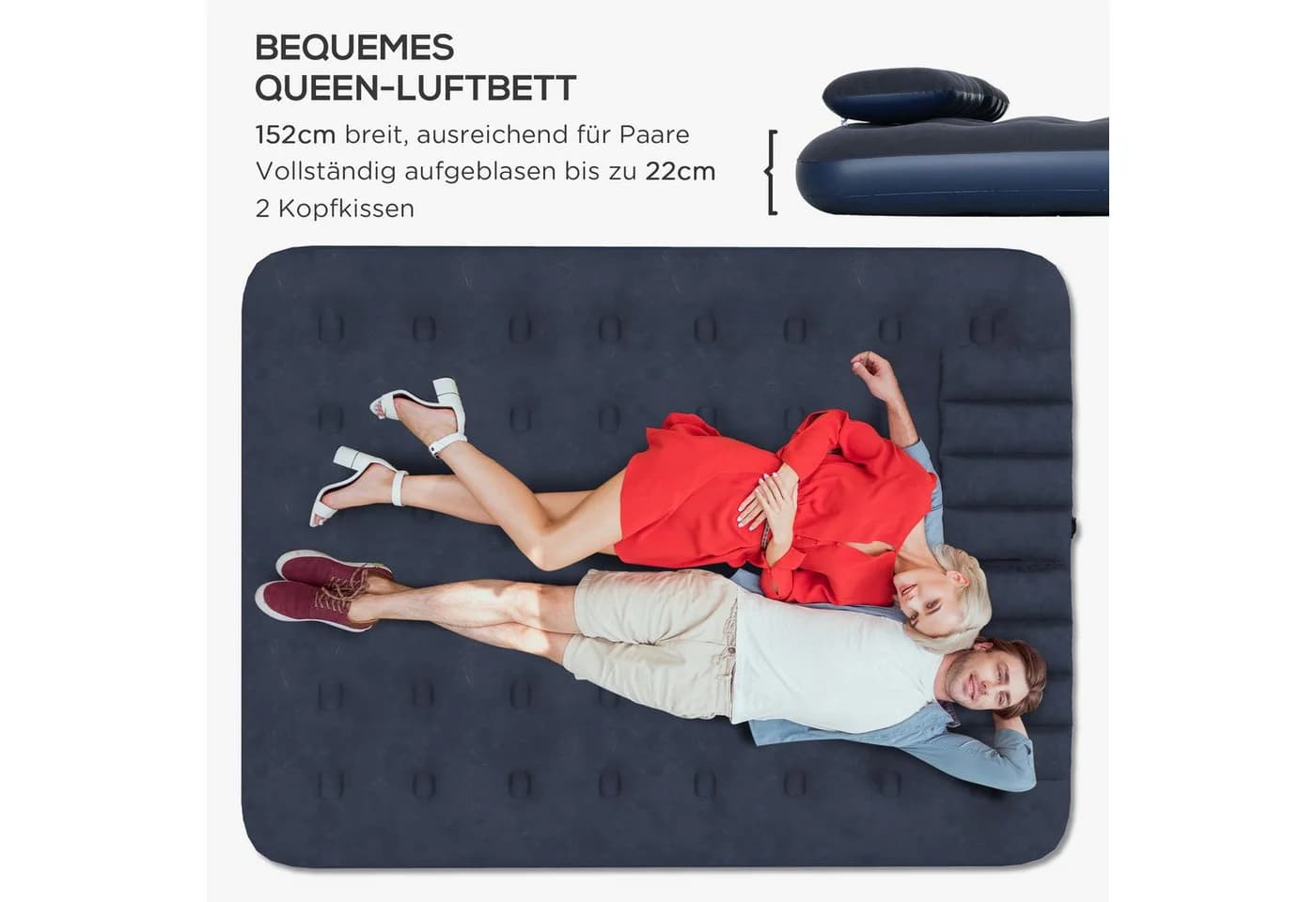 Outsunny Luftmatratze für 2 Personen mit Handpumpe und Kissen - Bild 4