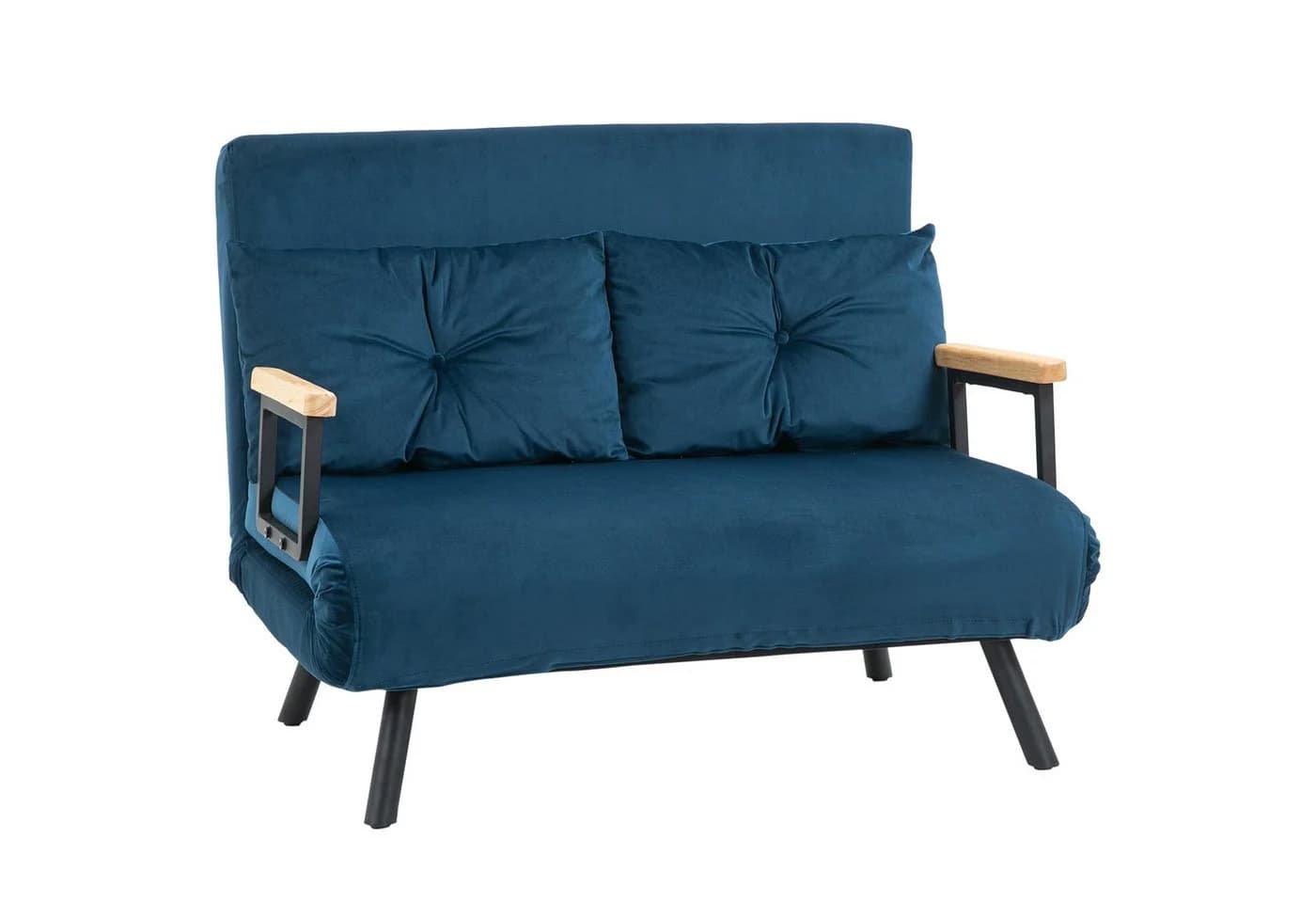 HOMCOM Schlafsofa Blau mit Verstellbarer Rückenlehne