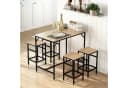 HOMCOM Bartisch-Set 5-tlg. Eiche Schwarz mit 4 Hockern Bild 2