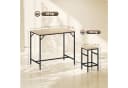 HOMCOM Bartisch-Set 5-tlg. Eiche Schwarz mit 4 Hockern Bild 3