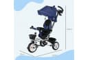 HOMCOM Kinderdreirad mit Sicherheitsgurt und Schubstange Blau Bild 3