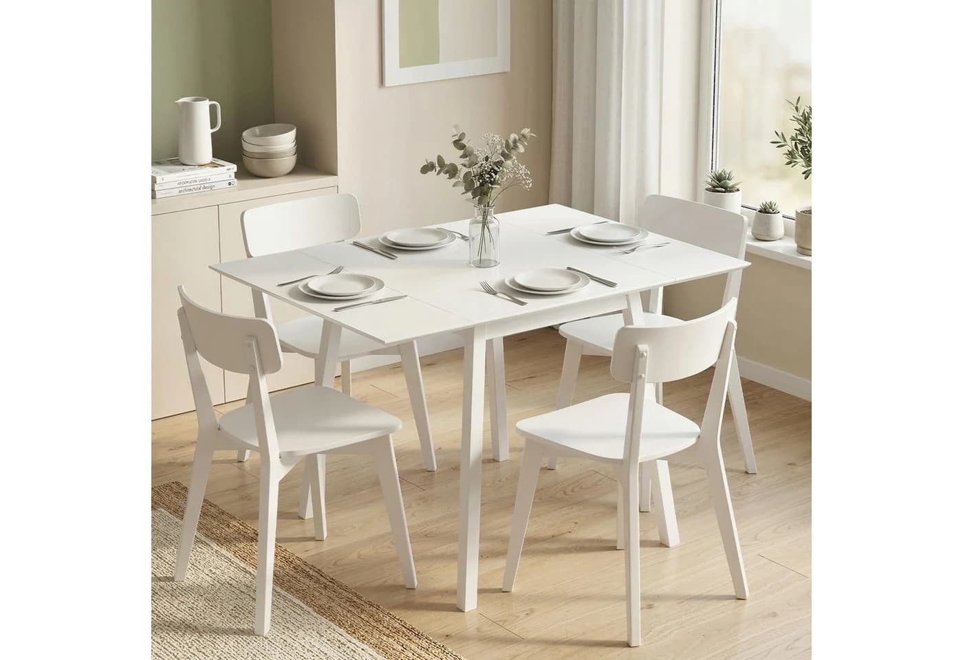 HOMCOM Klapptisch Esszimmertisch Weiß Kiefernholz - Bild 2