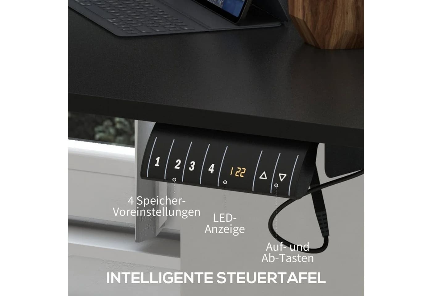 Vinsetto Elektrisches Stehpult Höhenverstellbar Schwarz - Bild 5