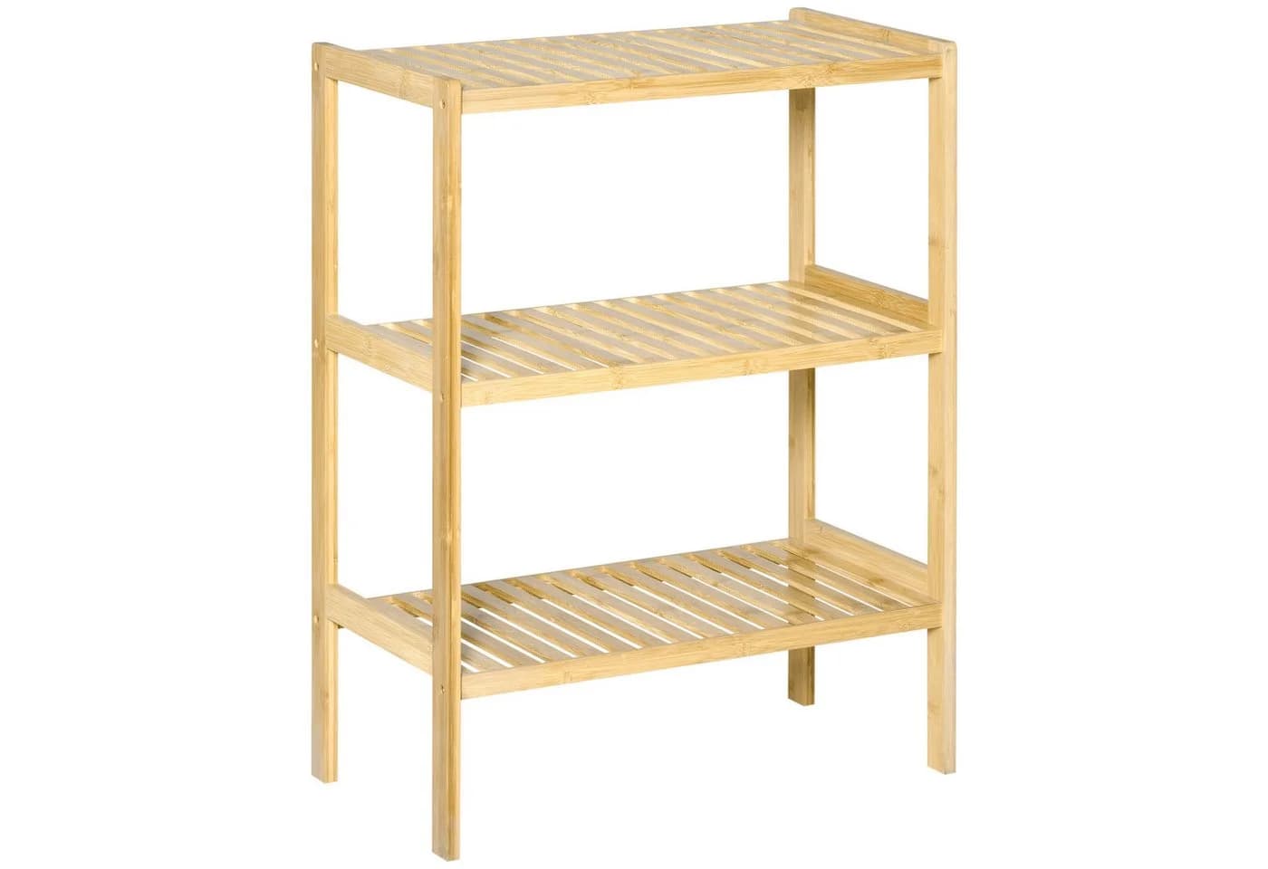 HOMCOM Bambus Standregal 3 Ebenen Natur Modern