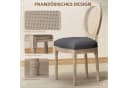 HOMCOM Esszimmerstuhl 2er-Set Grau Polyrattan Kautschukholz Französischer Stil Bild 4
