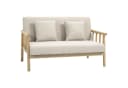 HOMCOM 2-Sitzer Sofa Beige Polyester Leinenoptik Bild 1