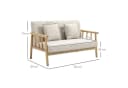 HOMCOM 2-Sitzer Sofa Beige Polyester Leinenoptik Bild 3