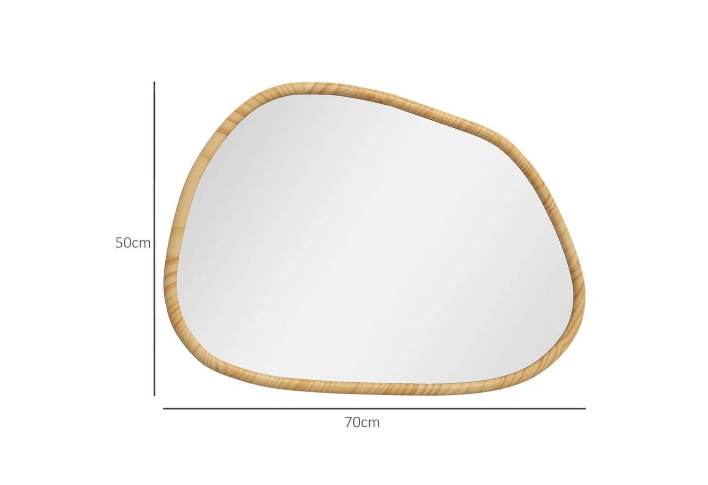 HOMCOM Asymmetrischer Wandspiegel mit Holzrahmen - Bild 3