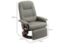 HOMCOM Grau Relaxsessel Drehbar mit Liegefunktion und Kunstleder Bild 3
