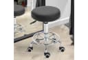 Vinsetto Rollsitz Samt-Touch mit Rädern, höhenverstellbarer Salonhocker, Schwarz Bild 2