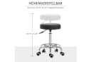 Vinsetto Rollsitz Samt-Touch mit Rädern, höhenverstellbarer Salonhocker, Schwarz Bild 4
