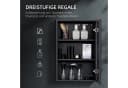 Kleankin Spiegelschrank Wand-Medizinschwarz mit Spiegel und Ablageflächen Bild 4