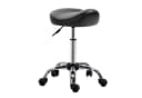 HOMCOM Drehhocker Schwarz PU-Leder höhenverstellbar mit Rollen Bild 1
