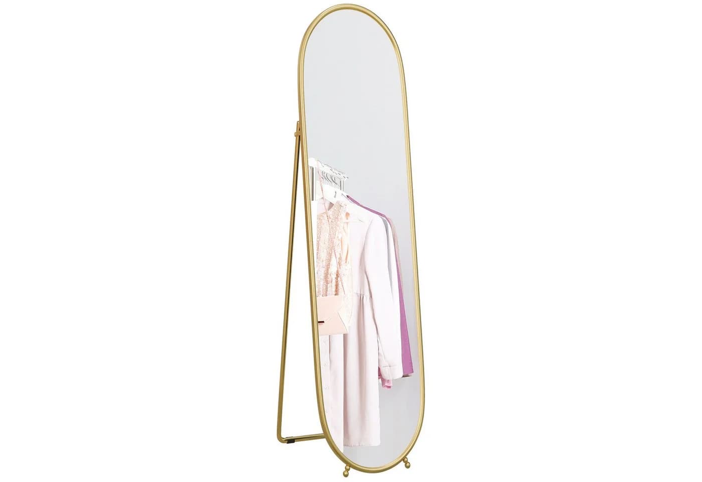 HOMCOM Standspiegel Gold Ganzkörper Oval