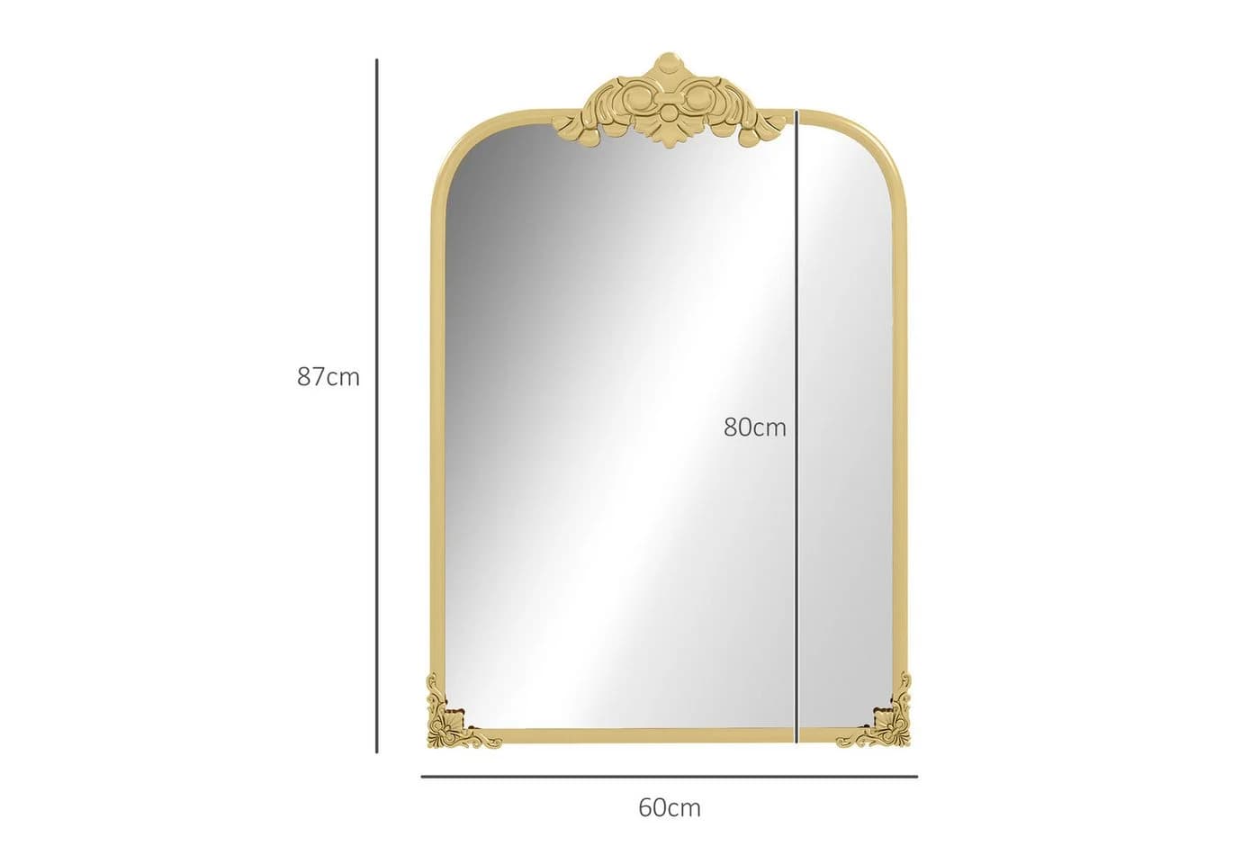 HOMCOM Wandspiegel Gold Barockstil Deko - Bild 3