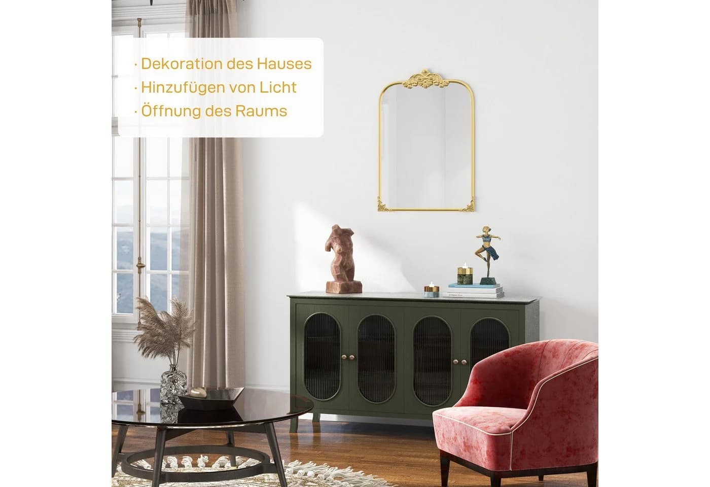 HOMCOM Wandspiegel Gold Barockstil Deko - Bild 4