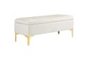 HOMCOM Sitzbank Beige mit Gold-Ton Beinen und Stauraum Bild 1