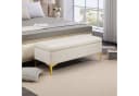 HOMCOM Sitzbank Beige mit Gold-Ton Beinen und Stauraum Bild 2