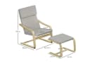 HOMCOM Relaxsessel mit Fußhocker Hellgrau Leinenoptik Bild 3