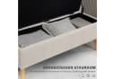HOMCOM Sitzbank mit Stauraum Beige Leinenoptik Bild 4