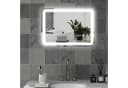 HOMCOM LED Badezimmerspiegel Silber mit Anti-Beschlag und Touch-Schalter Bild 2