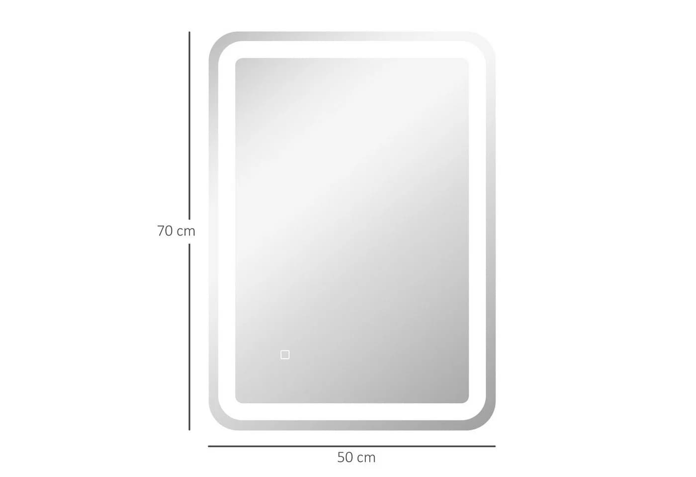 HOMCOM LED Badezimmerspiegel Silber mit Anti-Beschlag und Touch-Schalter - Bild 3