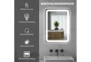 HOMCOM LED Badezimmerspiegel Silber mit Anti-Beschlag und Touch-Schalter Bild 4