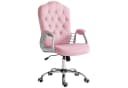 Vinsetto Bürostuhl Rosa mit Kristallknöpfen und Kippfunktion Bild 1
