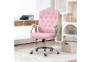 Vinsetto Bürostuhl Rosa mit Kristallknöpfen und Kippfunktion Bild 2