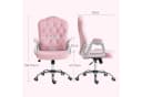 Vinsetto Bürostuhl Rosa mit Kristallknöpfen und Kippfunktion Bild 3