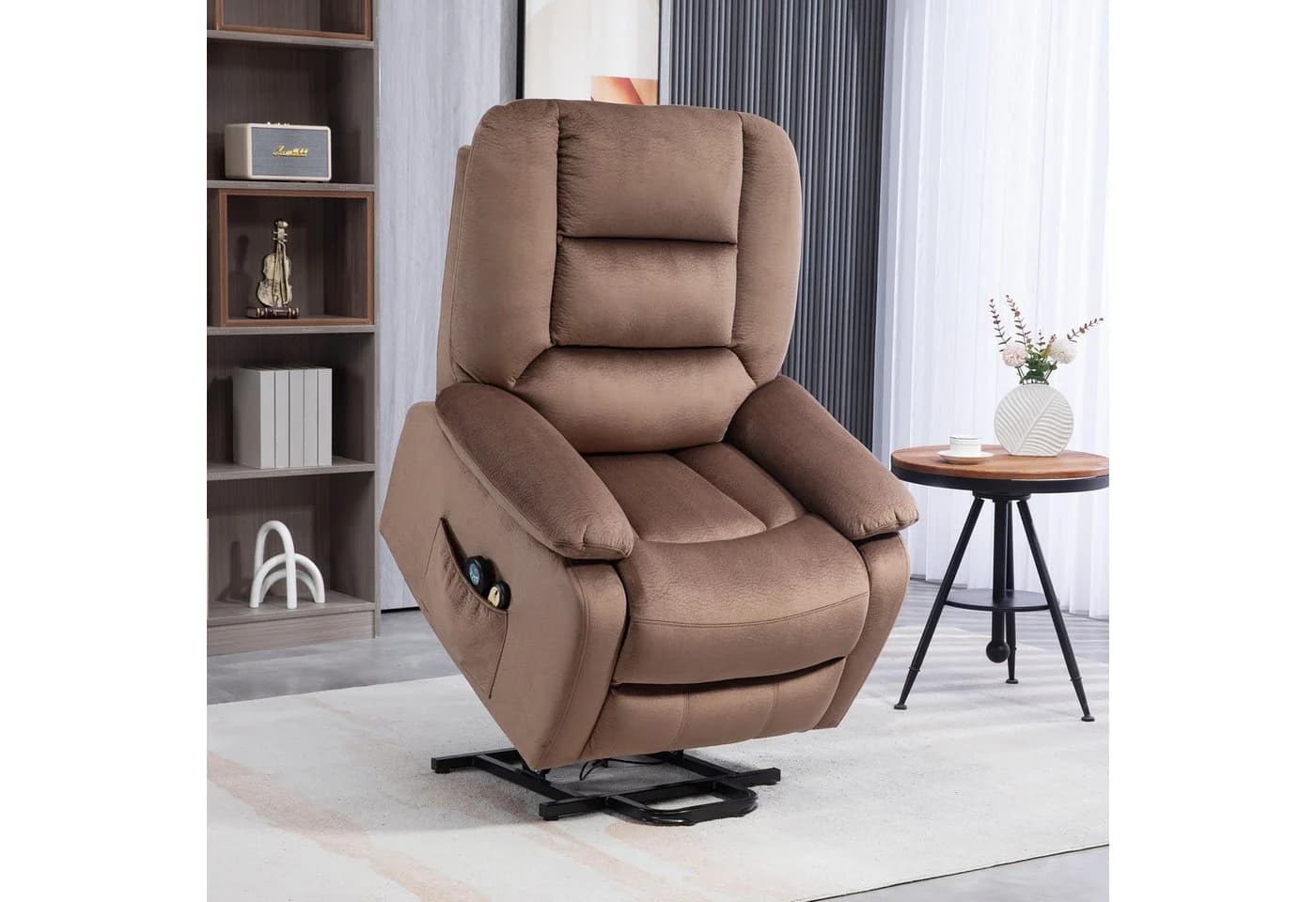 HOMCOM Elektrischer Relaxsessel mit Aufstehhilfe, Massage & Wärme Braun - Bild 2