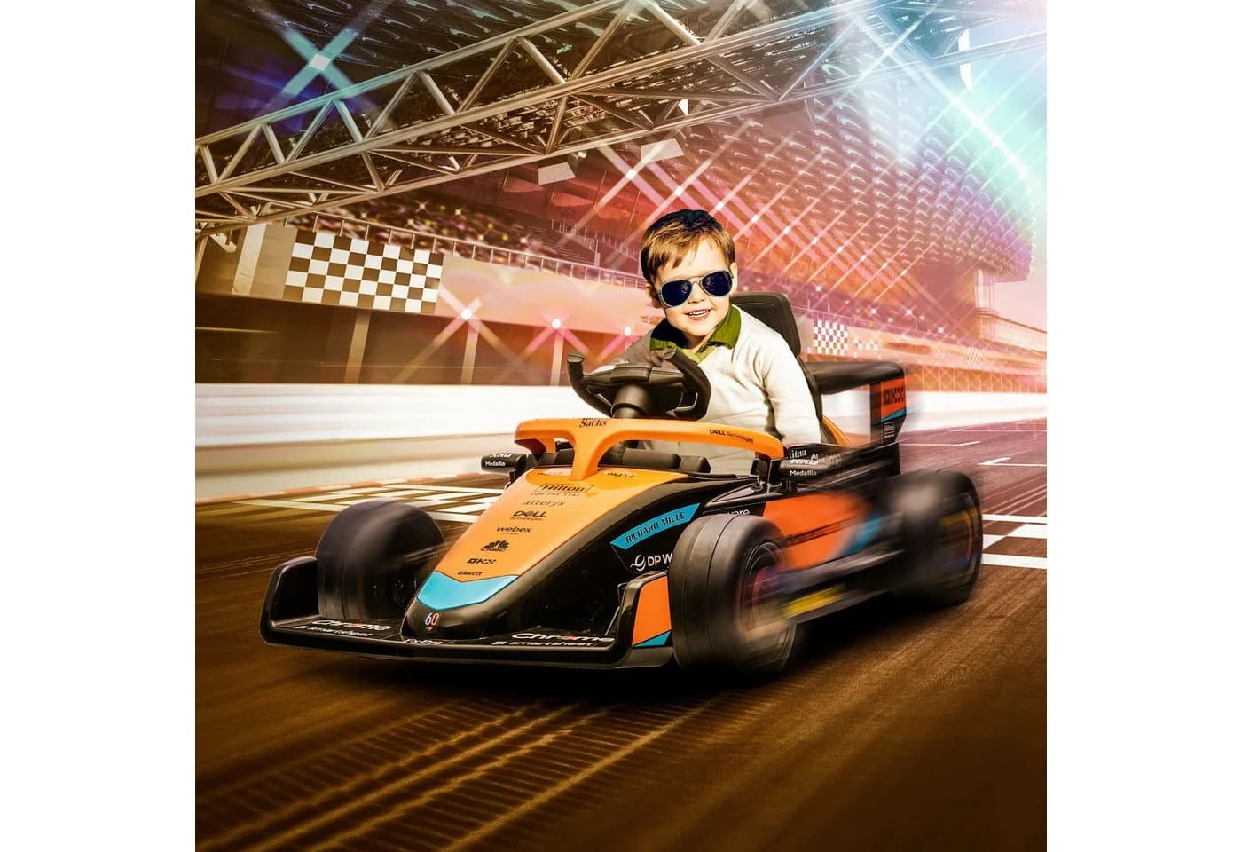 AIYAPLAY Elektro-Kinderauto 12V Kinderfahrzeug mit 2,4G-Fernbedienung, Orange, McLaren Lizenziert - Bild 2