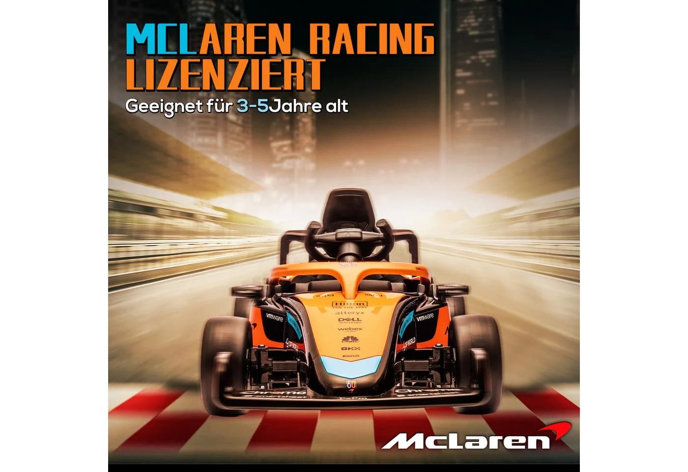 AIYAPLAY Elektro-Kinderauto 12V Kinderfahrzeug mit 2,4G-Fernbedienung, Orange, McLaren Lizenziert - Bild 4