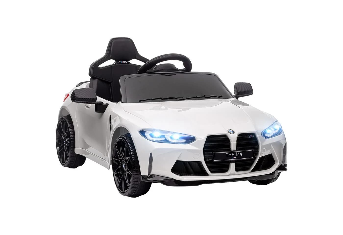 AIYAPLAY Elektro-Kinderauto BMW M4 Weiß Fernbedienung
