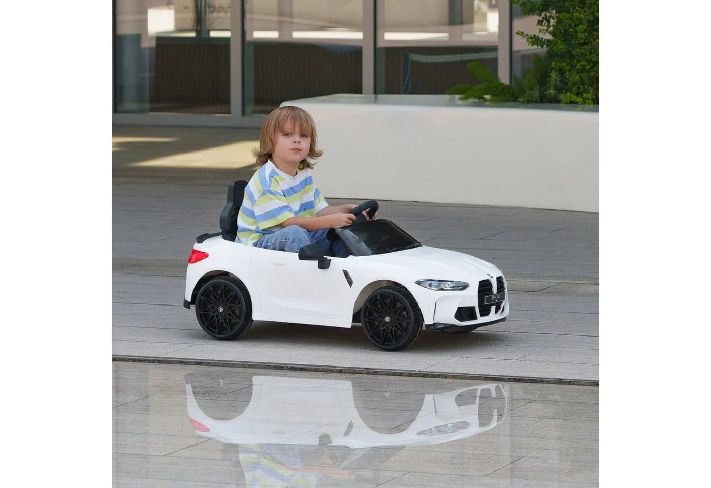 AIYAPLAY Elektro-Kinderauto BMW M4 Weiß Fernbedienung - Bild 2