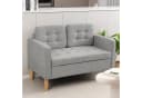 HOMCOM 2-Sitzer Couch mit Stauraum Hellgrau Samtimitat Bild 2