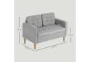 HOMCOM 2-Sitzer Couch mit Stauraum Hellgrau Samtimitat Bild 3