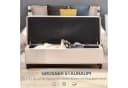 HOMCOM Sitzbank mit Deckel Beige Leinenoptik Truhenbank Bild 4
