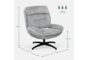 HOMCOM Relaxsessel Drehbar Loungesessel mit Wasserabweisend Chenille-Optik, Grau Bild 3