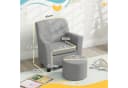AIYAPLAY Kindersessel mit Hocker Grau Diamantmuster Bild 3