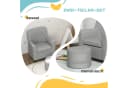 AIYAPLAY Kindersessel mit Hocker Grau Diamantmuster Bild 4