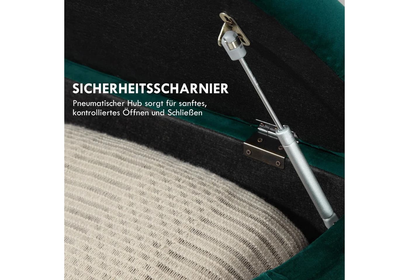 HOMCOM Sitzbank mit Stauraum Dunkelgrün Samt - Bild 5