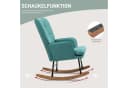 HOMCOM Schaukelsessel mit Hocker Dunkelgrün Polsterstuhl Bild 4